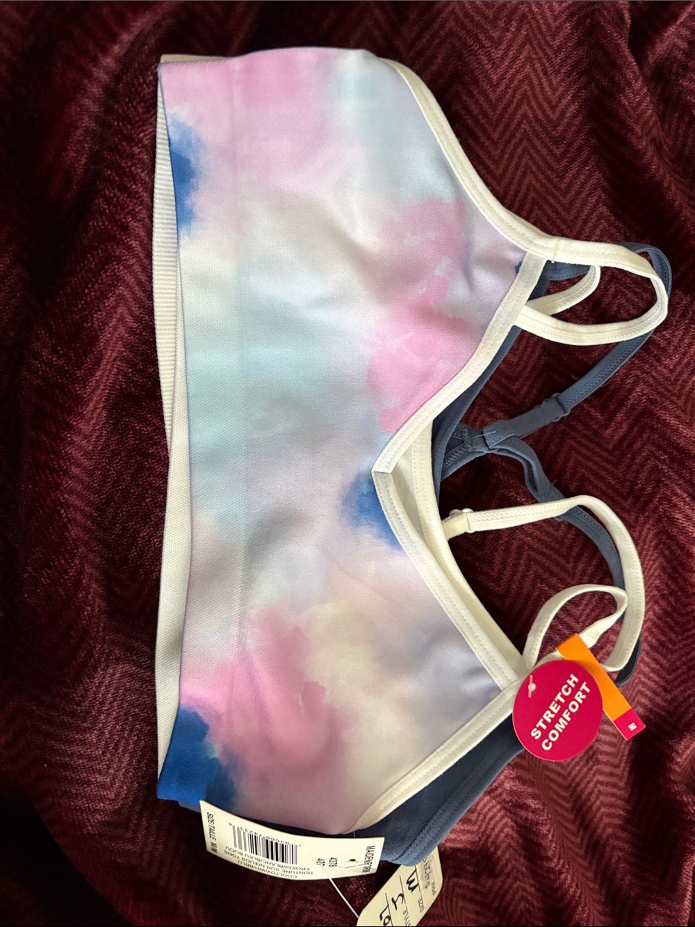 Maidenform Pastel Cloud-Print Bikini Top in Pink, Blue, Lavender